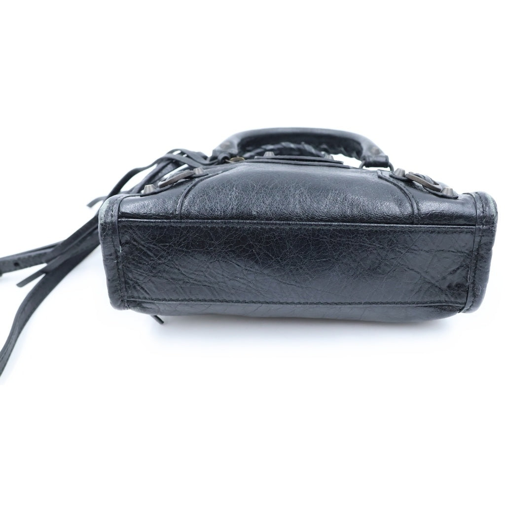 BALENCIAGA(バレンシアガ) Le City Nano ル シティ ナノ 2Way レザー ハンドバッグ ショルダーバッグ ブラック 8196712ABEK1000
