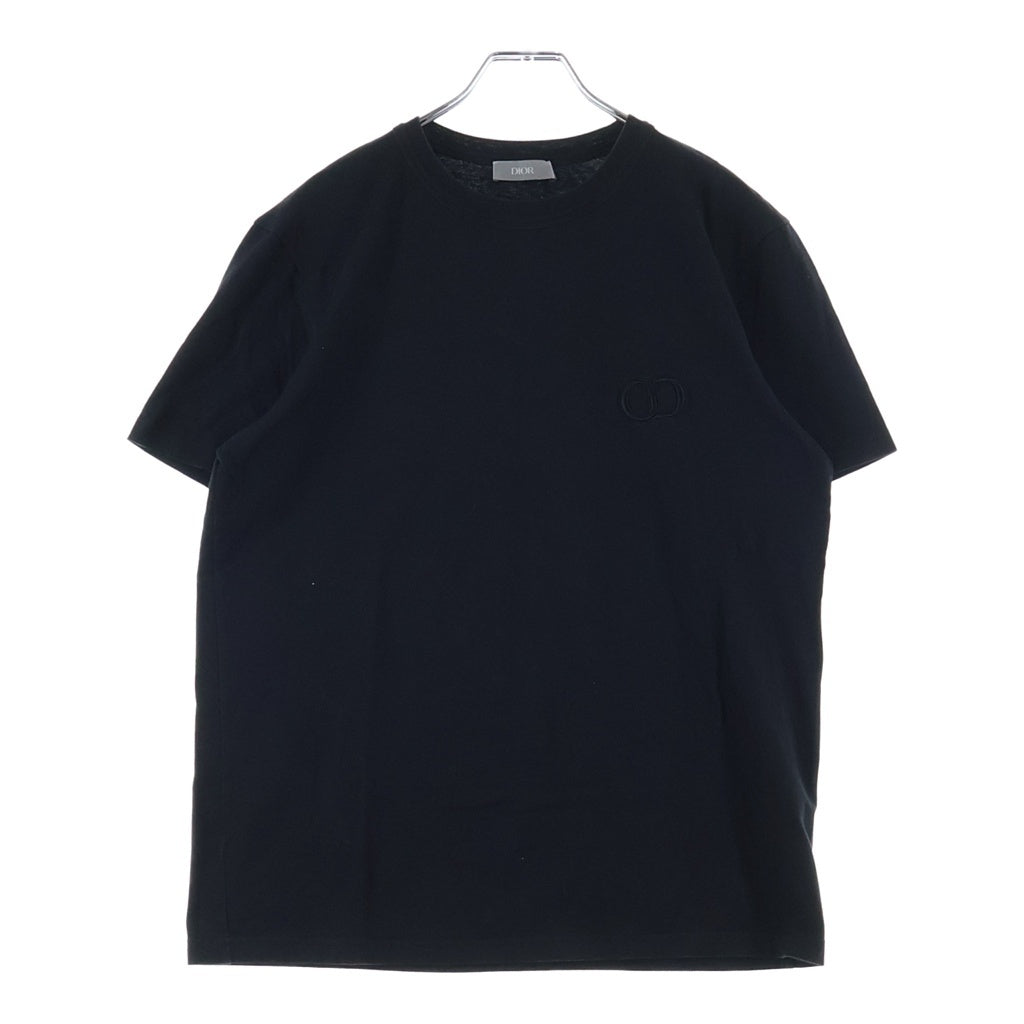 DIOR(ディオール) CD Icon S/S TEE ロゴ刺繍 半袖 クルーネック Tシャツ カットソー ブラック 013J600A0677