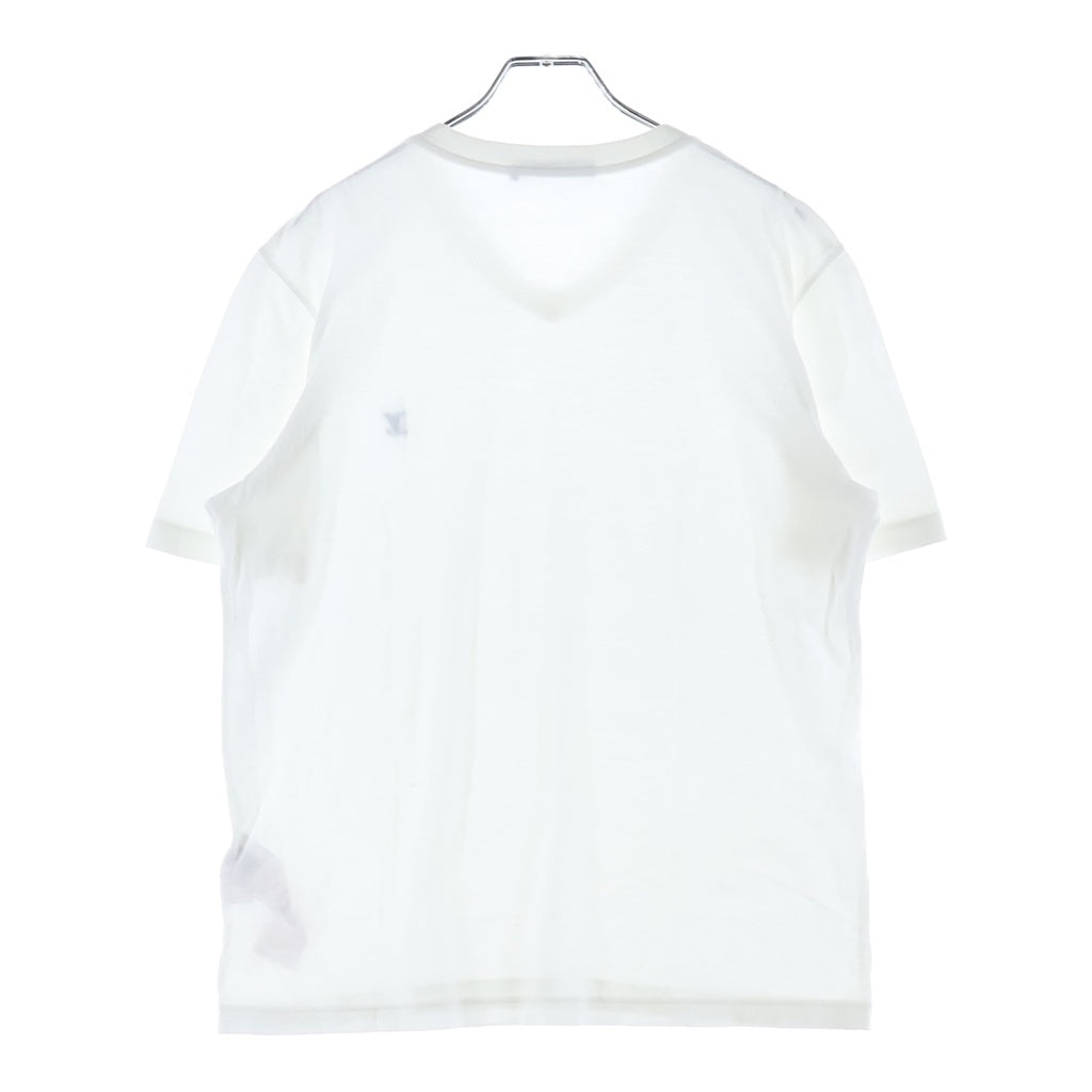 LOUIS VUITTON(ルイヴィトン) 胸ロゴ刺繍 Vネック 半袖 Tシャツ カットソー ホワイト RM142Q H6Y42WJCB
