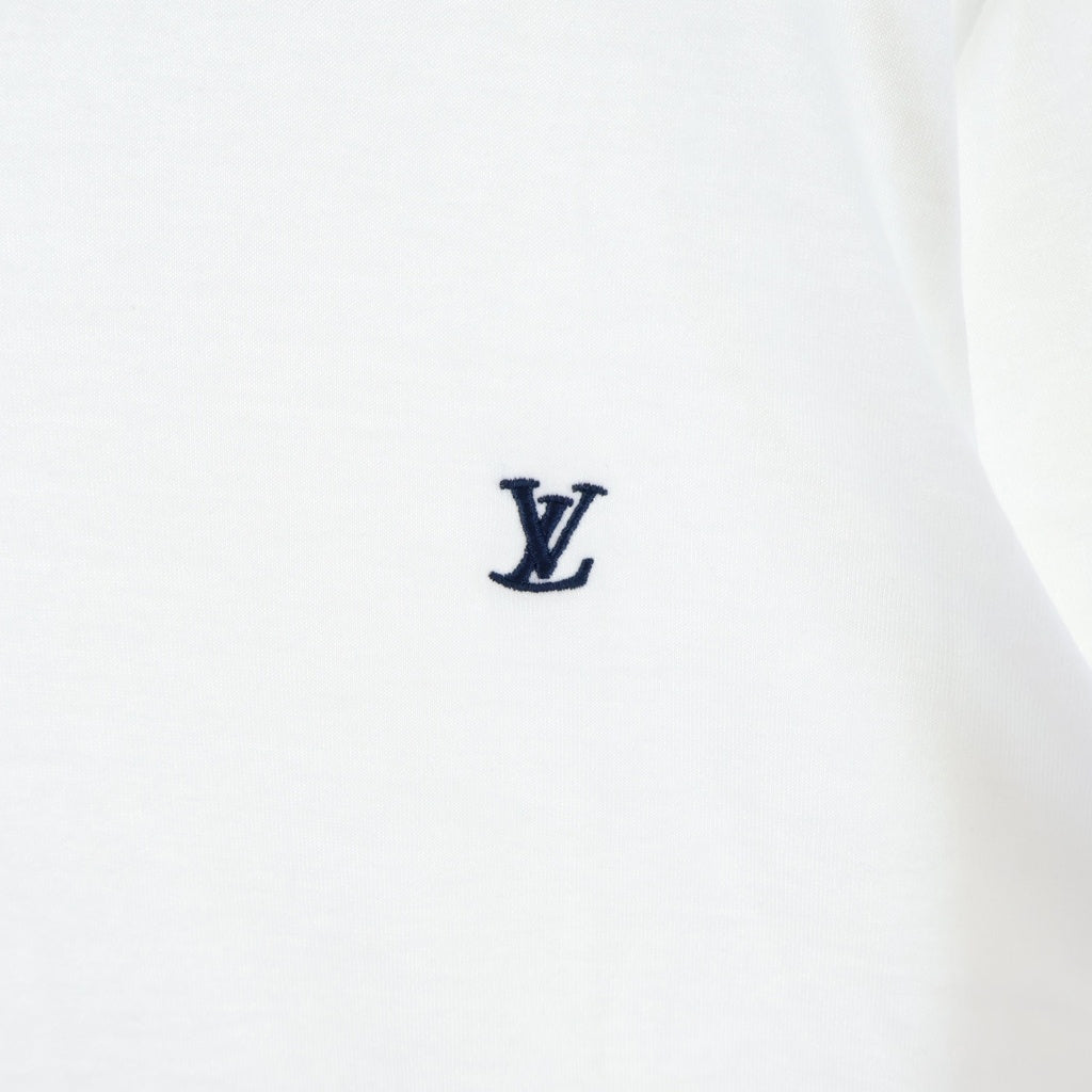 LOUIS VUITTON(ルイヴィトン) 胸ロゴ刺繍 Vネック 半袖 Tシャツ カットソー ホワイト RM142Q H6Y42WJCB