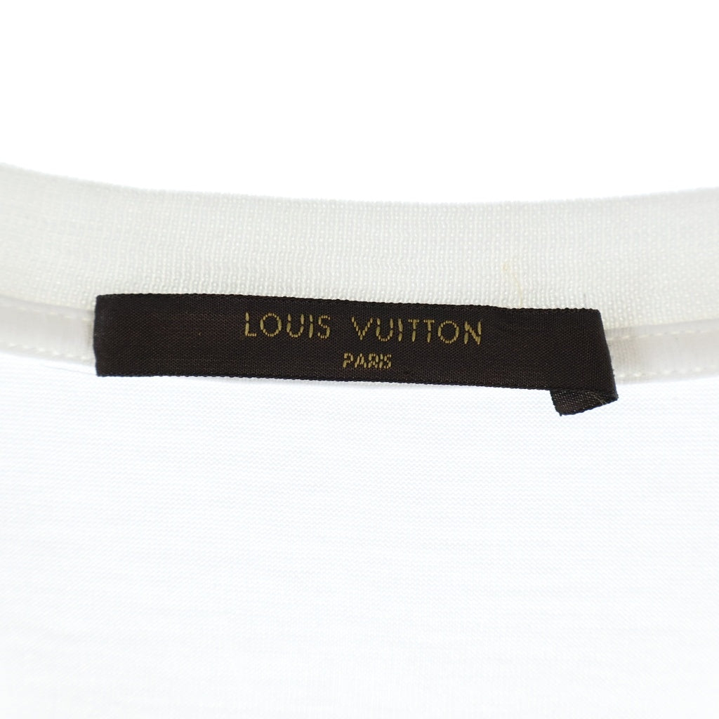LOUIS VUITTON(ルイヴィトン) 胸ロゴ刺繍 Vネック 半袖 Tシャツ カットソー ホワイト RM142Q H6Y42WJCB