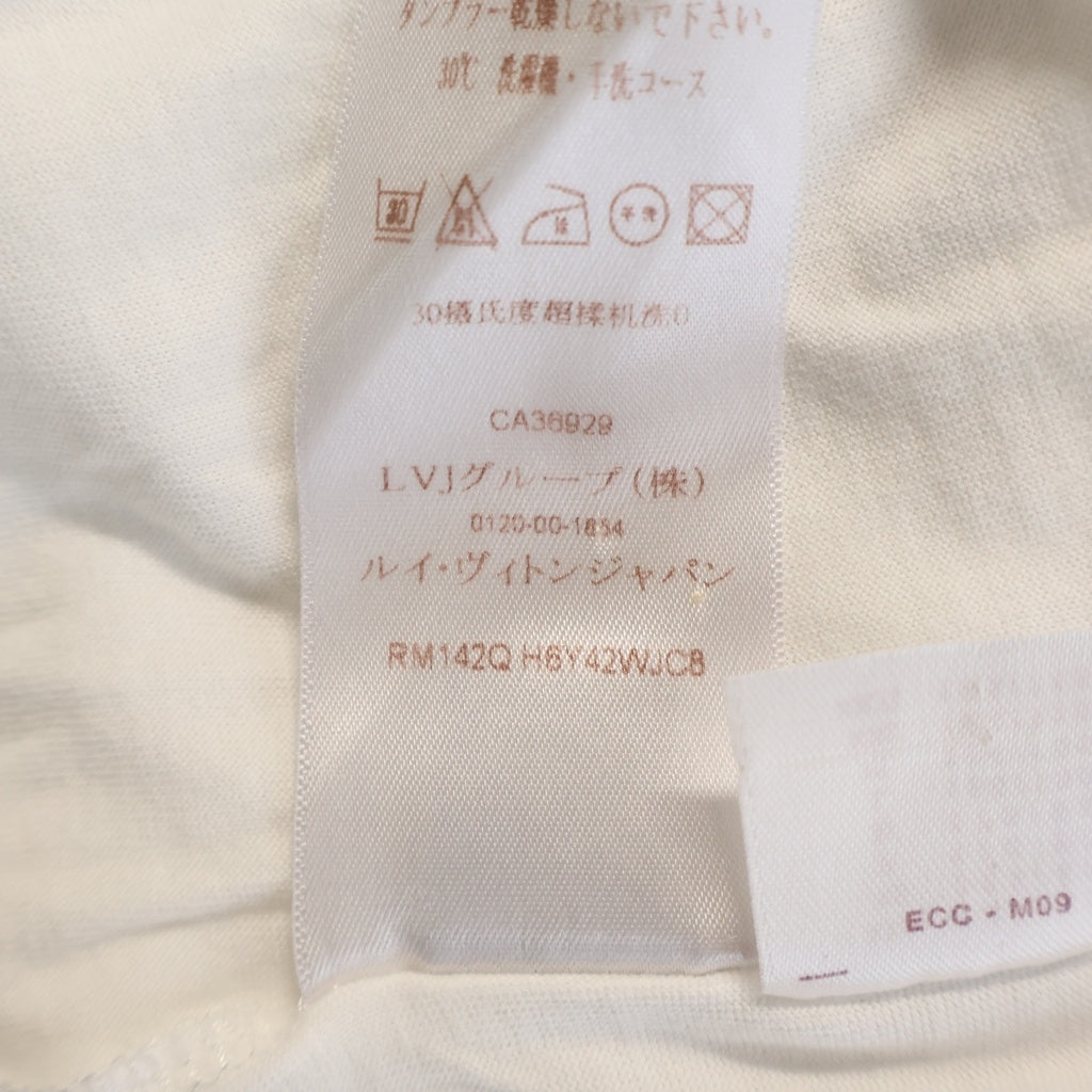 LOUIS VUITTON(ルイヴィトン) 胸ロゴ刺繍 Vネック 半袖 Tシャツ カットソー ホワイト RM142Q H6Y42WJCB
