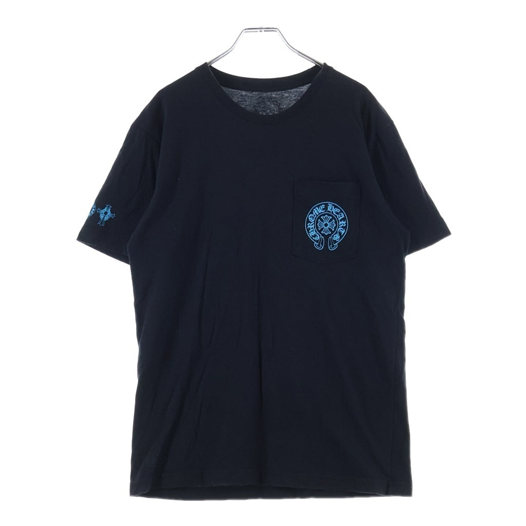 CHROME HEARTS(クロムハーツ) 3 CEMETERY CROSS 3セメタリークロスプリント クルーネック半袖Tシャツカットソー ブラック/ブルー