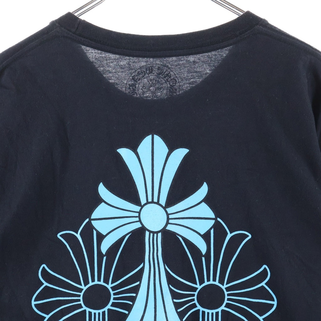 CHROME HEARTS(クロムハーツ) 3 CEMETERY CROSS 3セメタリークロスプリント クルーネック半袖Tシャツカットソー ブラック/ブルー