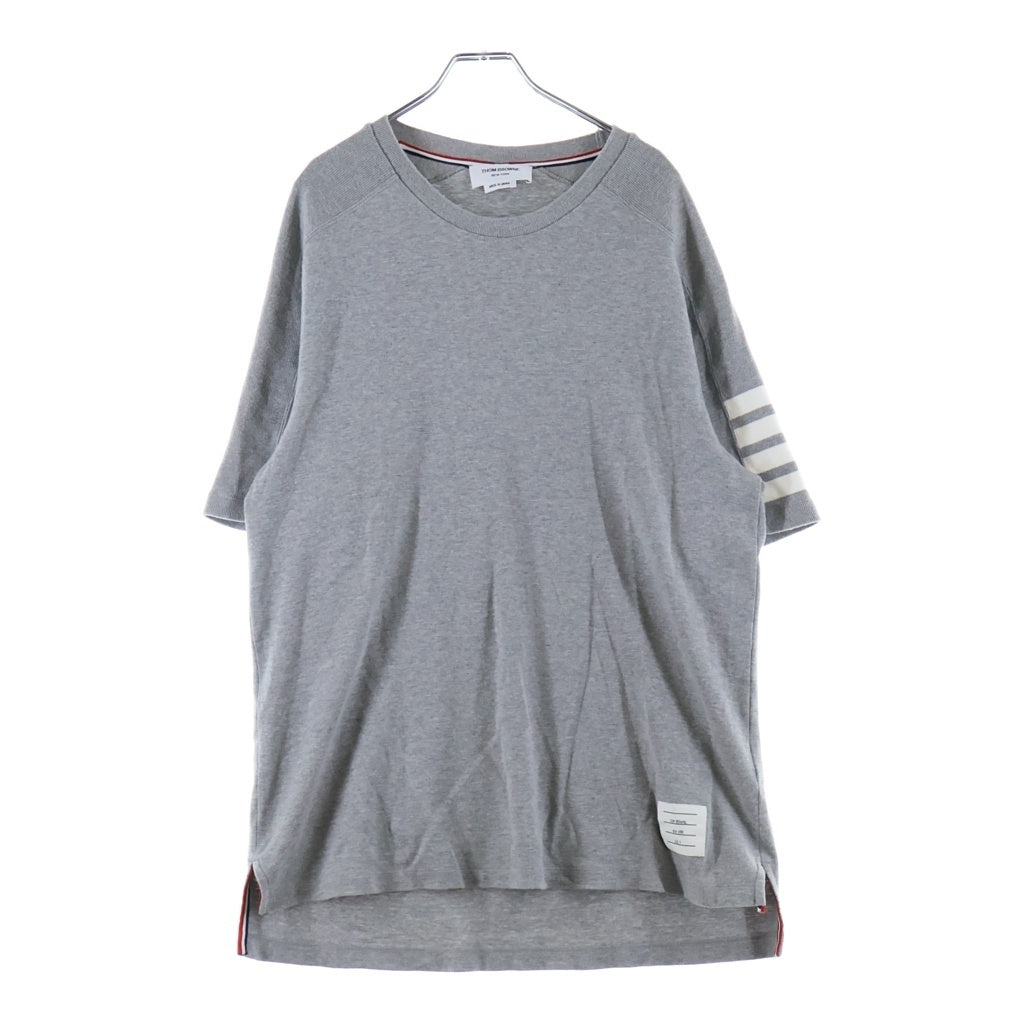 THOM BROWNE(トムブラウン) 4バー コットン クルーネック 半袖Tシャツ グレー MJS246A-07323-055