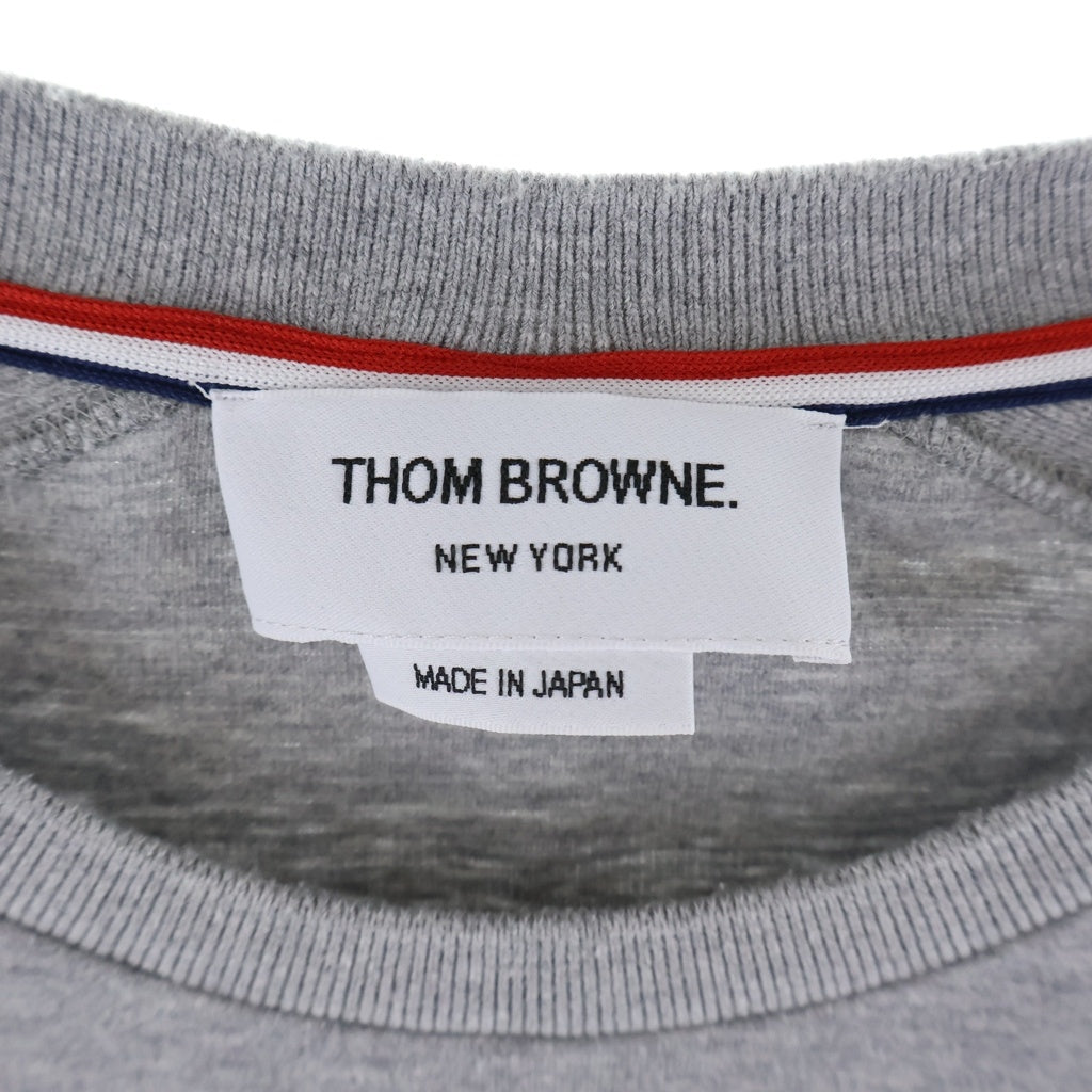 THOM BROWNE(トムブラウン) 4バー コットン クルーネック 半袖Tシャツ グレー MJS246A-07323-055