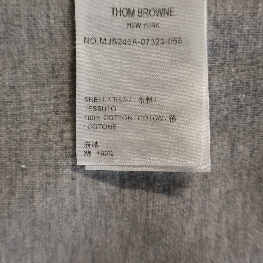 THOM BROWNE(トムブラウン) 4バー コットン クルーネック 半袖Tシャツ グレー MJS246A-07323-055