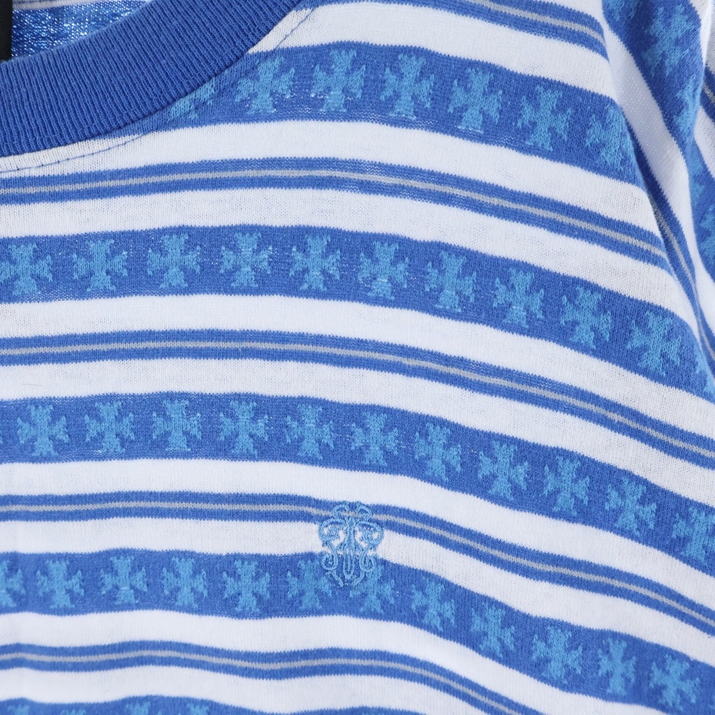 CHROME HEARTS(クロムハーツ) Y NOT Stripe ストライプTシャツ ブルー/ホワイト