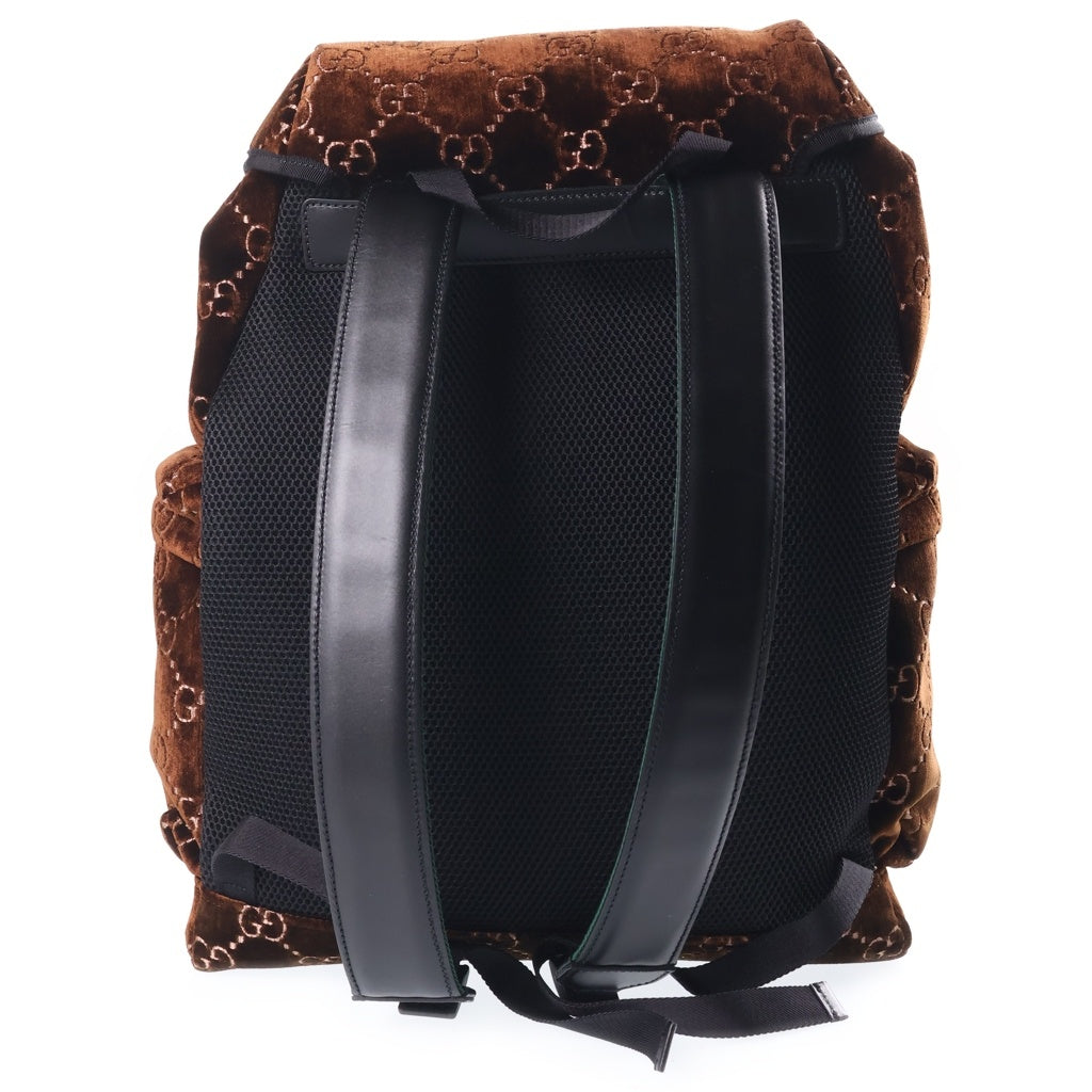 GUCCI(グッチ) GG Velvet Medium Backpack GGベルベット ミディアム バックパック リュックサック ブラウン 574923