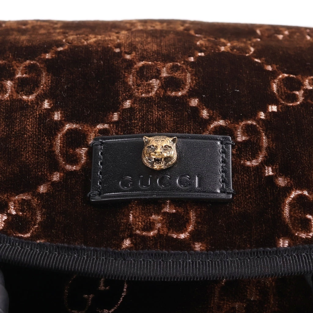 GUCCI(グッチ) GG Velvet Medium Backpack GGベルベット ミディアム バックパック リュックサック ブラウン 574923
