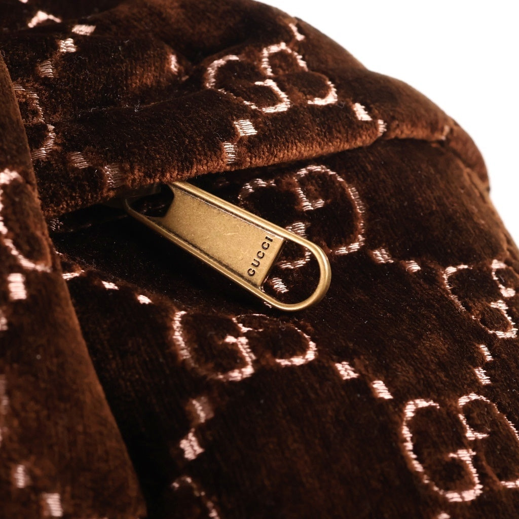 GUCCI(グッチ) GG Velvet Medium Backpack GGベルベット ミディアム バックパック リュックサック ブラウン 574923