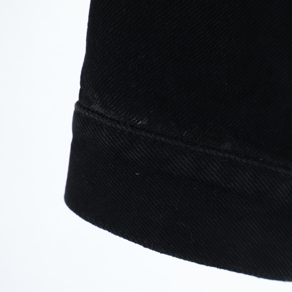 VETEMENTS(ヴェトモン) ブラックファイヤーパターン デニムジャケット Gジャン インディゴ/ブラック