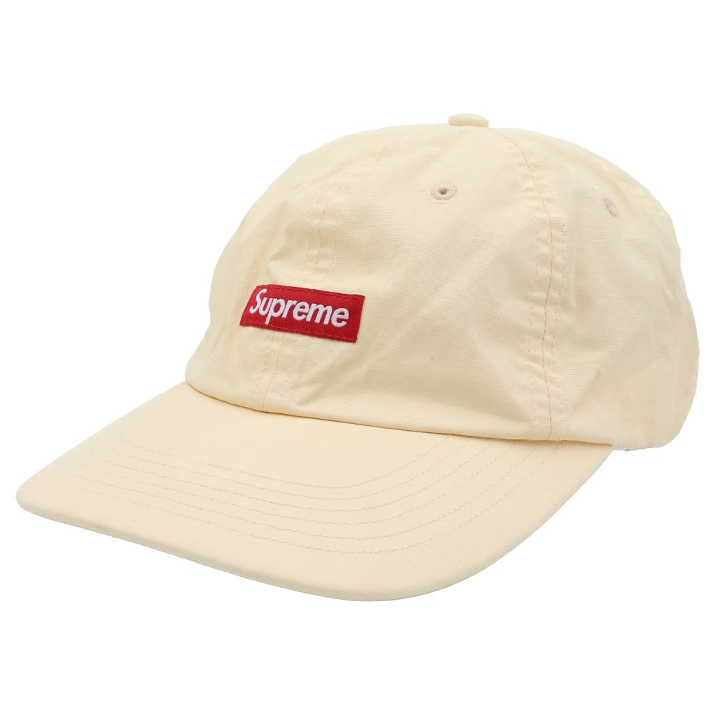 SUPREME(シュプリーム) 22SS Small Box Coated Linen 6-Panel スモールボックスロゴ リネン 6パネル キャップ クリーム レディース