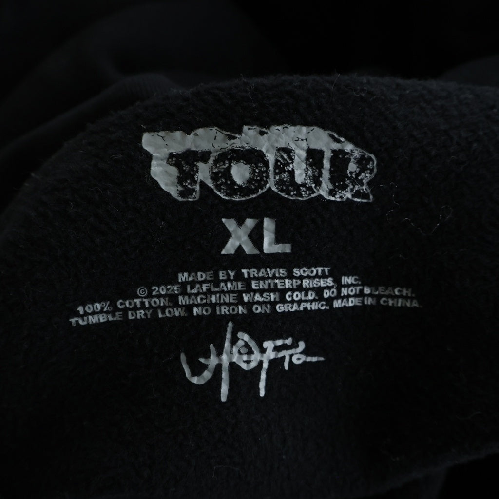 TRAVIS SCOTT(トラヴィススコット) Circus Maximus Tour Hoodie グラフィックデザイン フーディー プルオーバーパーカー ブラック