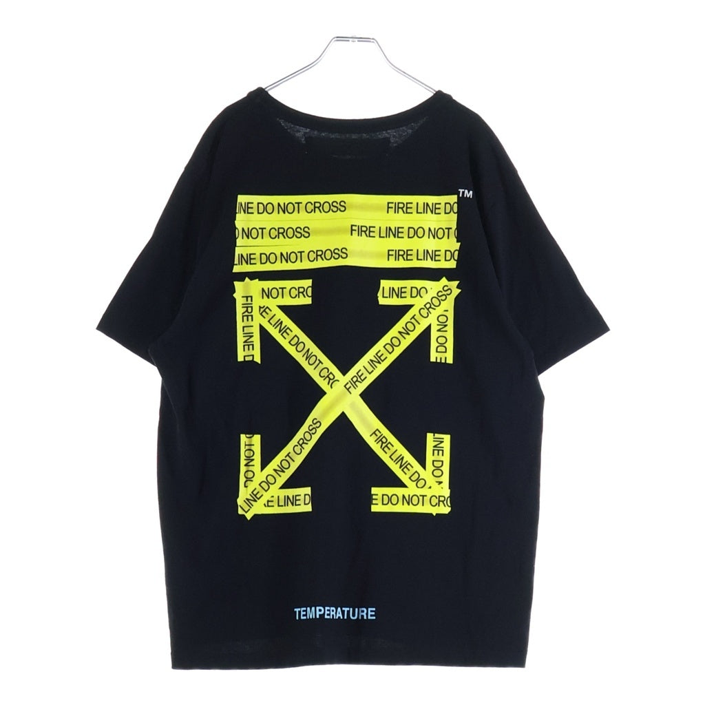 OFF-WHITE(オフホワイト) 18SS FIRE TAPE バックファイヤー テープ 半袖Tシャツ ショートスリーブカットソー ブラック OMAA027S18185006