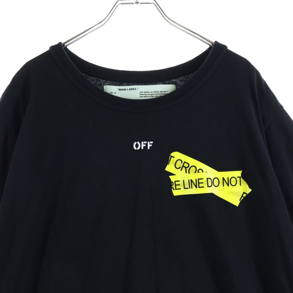 OFF-WHITE(オフホワイト) 18SS FIRE TAPE バックファイヤー テープ 半袖Tシャツ ショートスリーブカットソー ブラック OMAA027S18185006