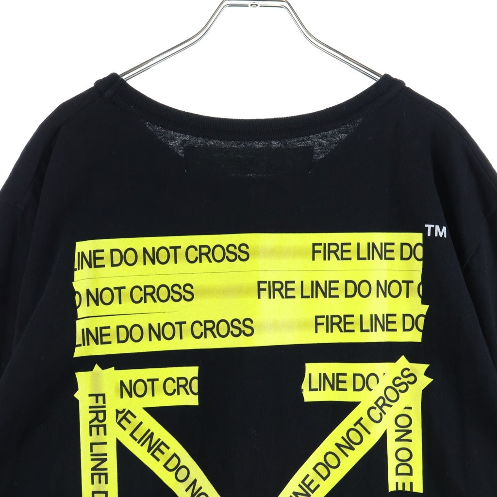 OFF-WHITE(オフホワイト) 18SS FIRE TAPE バックファイヤー テープ 半袖Tシャツ ショートスリーブカットソー ブラック OMAA027S18185006