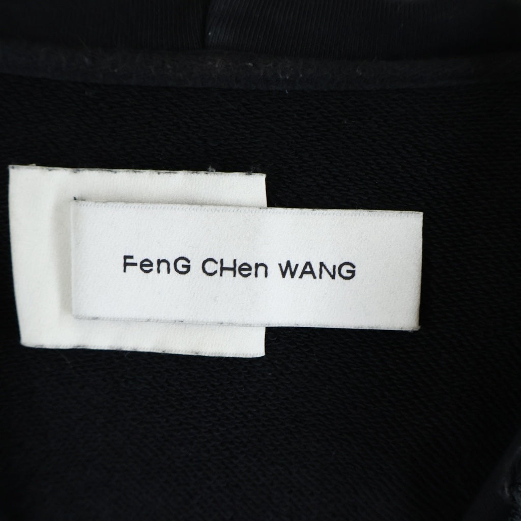 Feng Chen Wang(フェン チェン ワン) Dem Sound Zip-up Fooded スタッズ ジップアップパーカー フーディー ブラック FMS17HD01