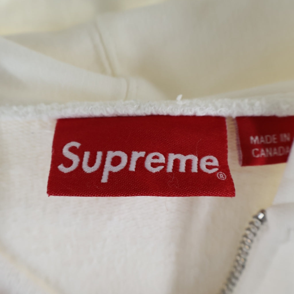 SUPREME(シュプリーム) フードロゴ ジップアップ コットン パーカー ホワイト