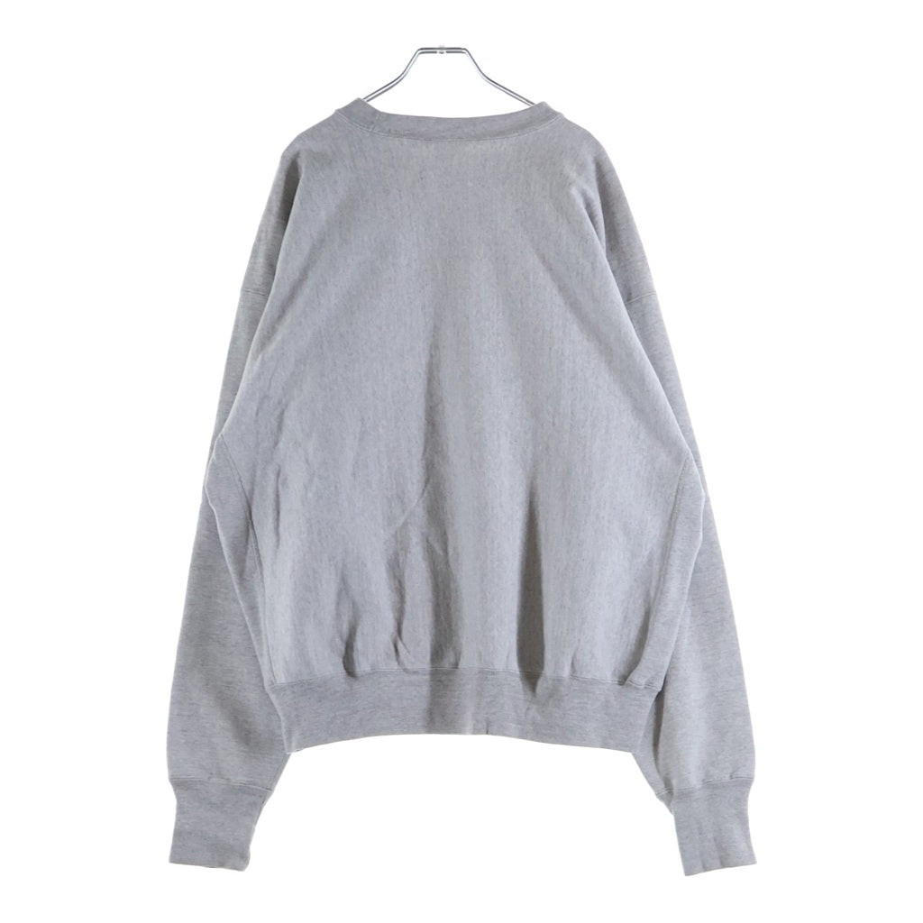 SAINT MICHAEL(セントマイケル) 23AW × Champion チャンピオン ロゴ刺繍 クルーネック 長袖スウェット トレーナー グレー SM-A23-0000-026