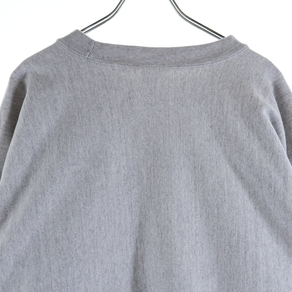 SAINT MICHAEL(セントマイケル) 23AW × Champion チャンピオン ロゴ刺繍 クルーネック 長袖スウェット トレーナー グレー SM-A23-0000-026