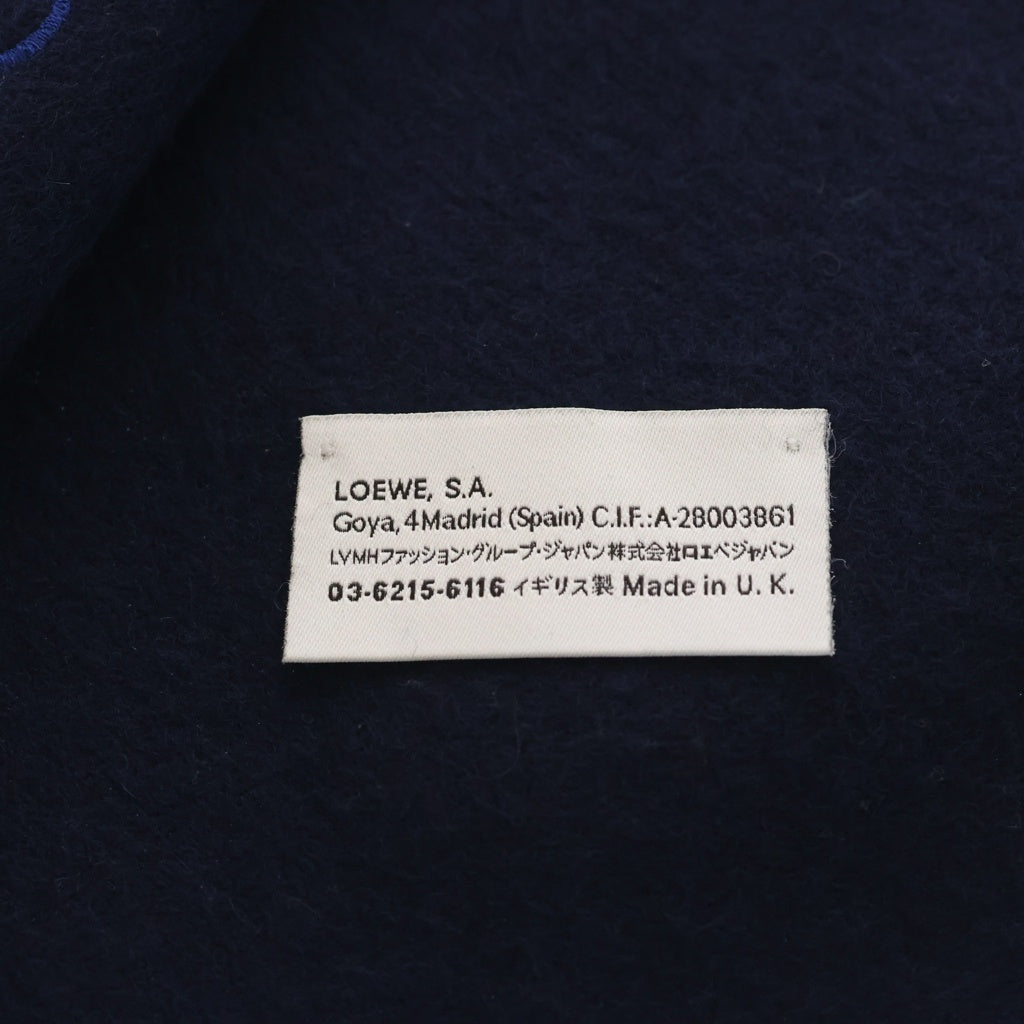 LOEWE(ロエベ) アナグラム ウール カシミヤ ツートンカラー マフラー ブラック/ネイビー