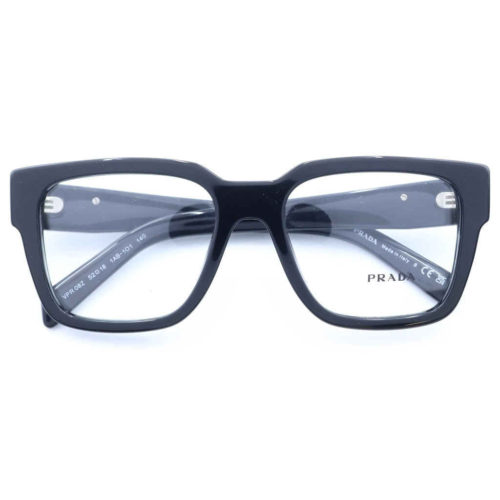 PRADA(プラダ) スクエア テンプル三角ロゴプレート メガネ アイウェア ブラック VPR08Z レディース