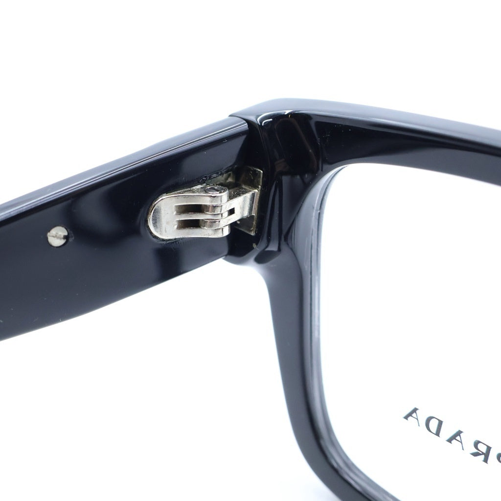 PRADA(プラダ) スクエア テンプル三角ロゴプレート メガネ アイウェア ブラック VPR08Z レディース