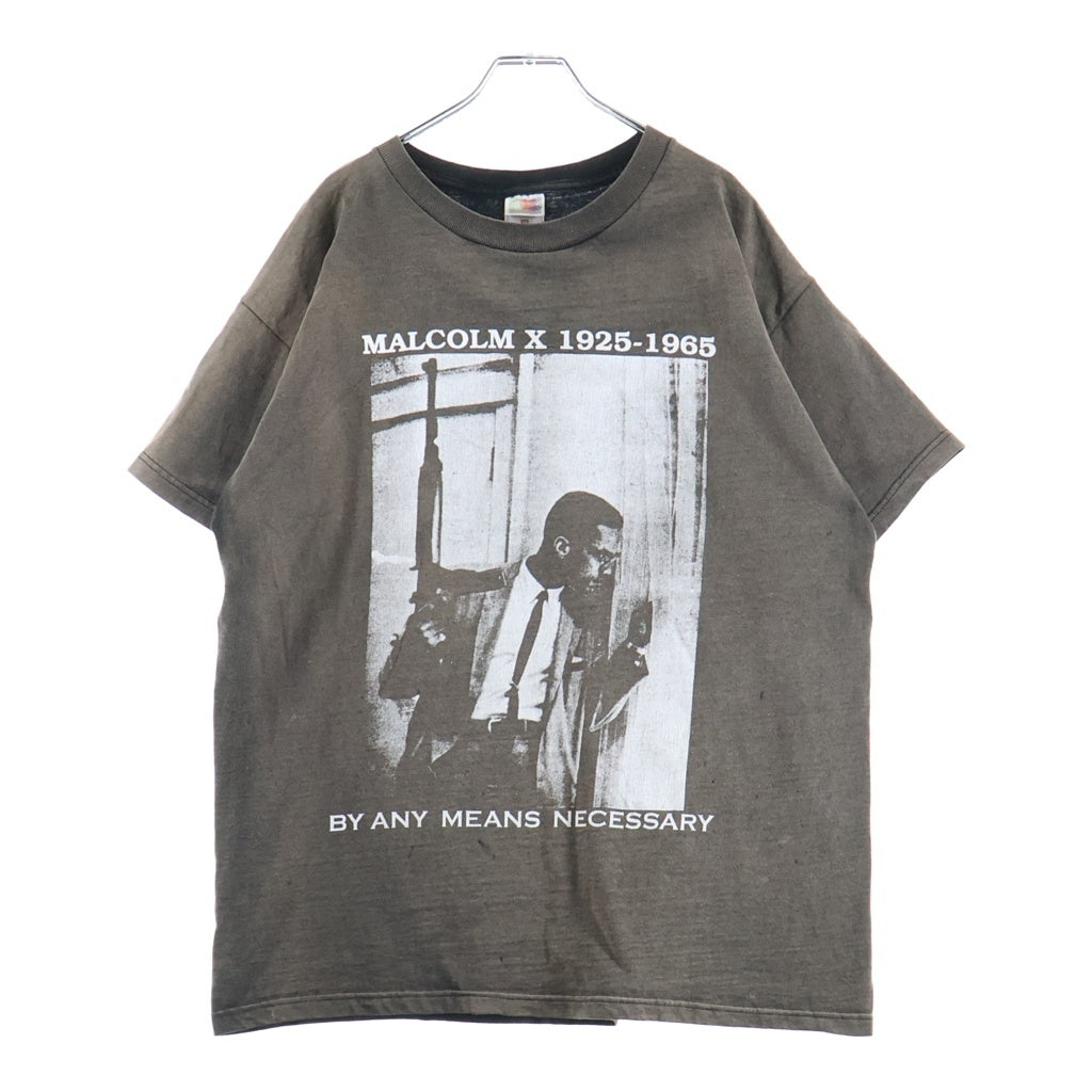 VINTAGE(ヴィンテージ) 90s MALCOLM X マルコムX 両面プリント クルーネック半袖Tシャツ ショートスリーブカットソー グレー