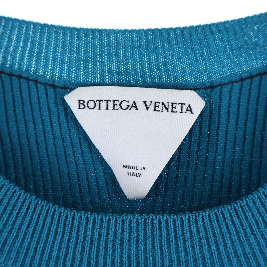 BOTTEGA VENETA(ボッテガヴェネタ) ウール クルーネック 長袖ニット セーター ターコイズブルー 682116 V1FV0