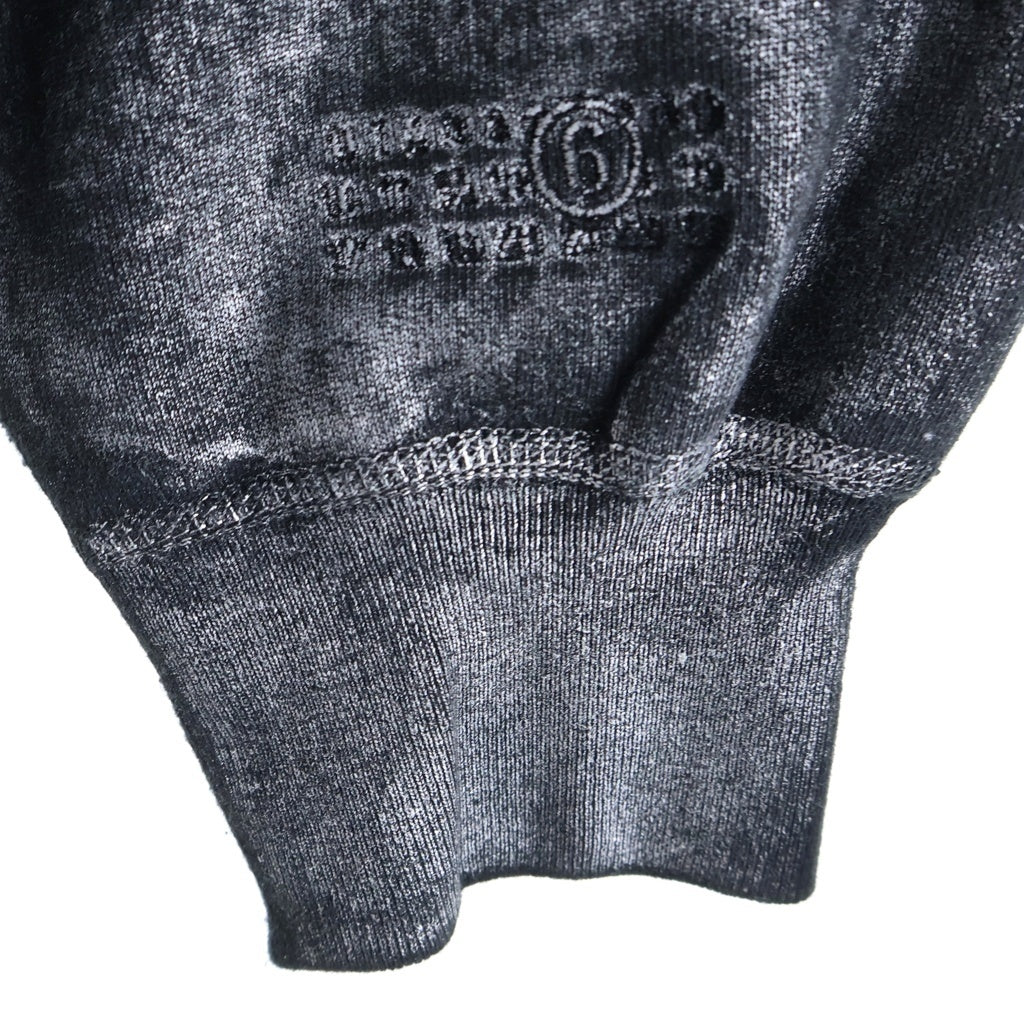 SUPREME(シュプリーム) 24SS ×MM6 Maison Margiela Foil Box Logo Hooded Sweatshirt エムエムシックスメゾンマルジェラ ボックスロゴ プルオーバーパーカー フーディー ブラック/シルバー