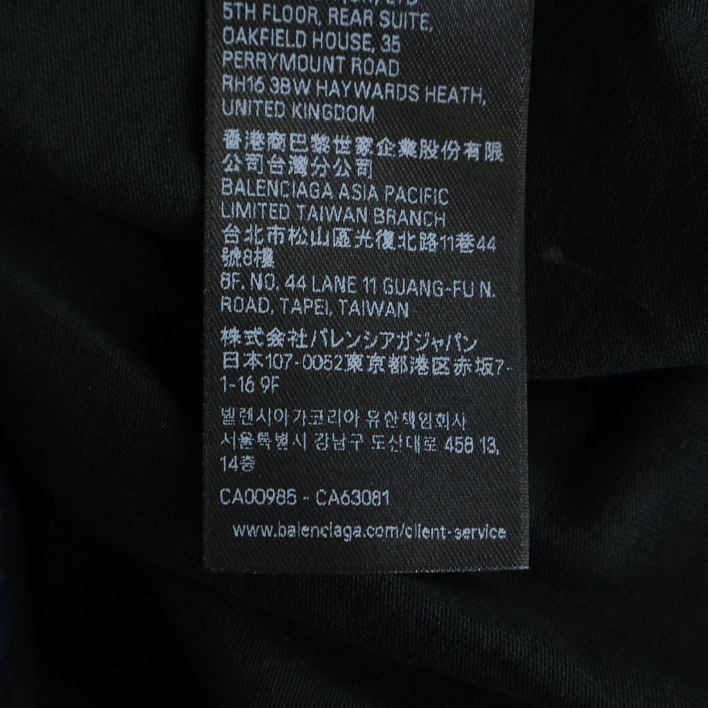 BALENCIAGA(バレンシアガ) ロゴ刺繍 ペイント加工 オーバーサイズTシャツ ブラック