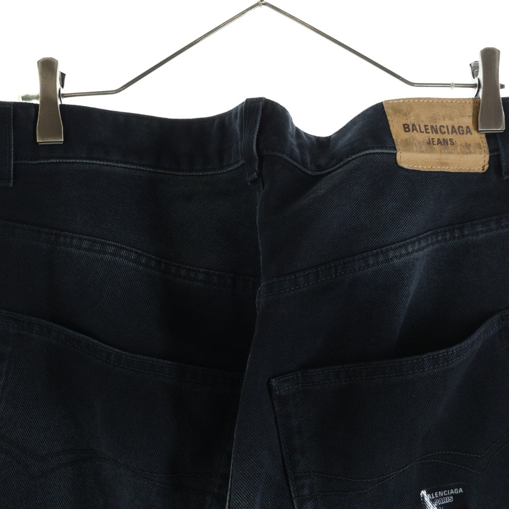BALENCIAGA(バレンシアガ) Denim Size Sticker Baggy Pants ステッカー バギー ジーンズ ブラック 767977 TNW11