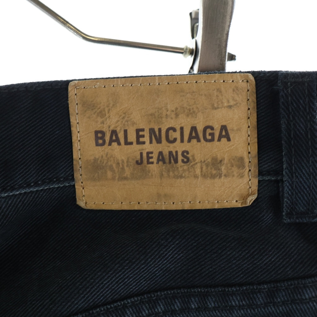 BALENCIAGA(バレンシアガ) Denim Size Sticker Baggy Pants ステッカー バギー ジーンズ ブラック 767977 TNW11