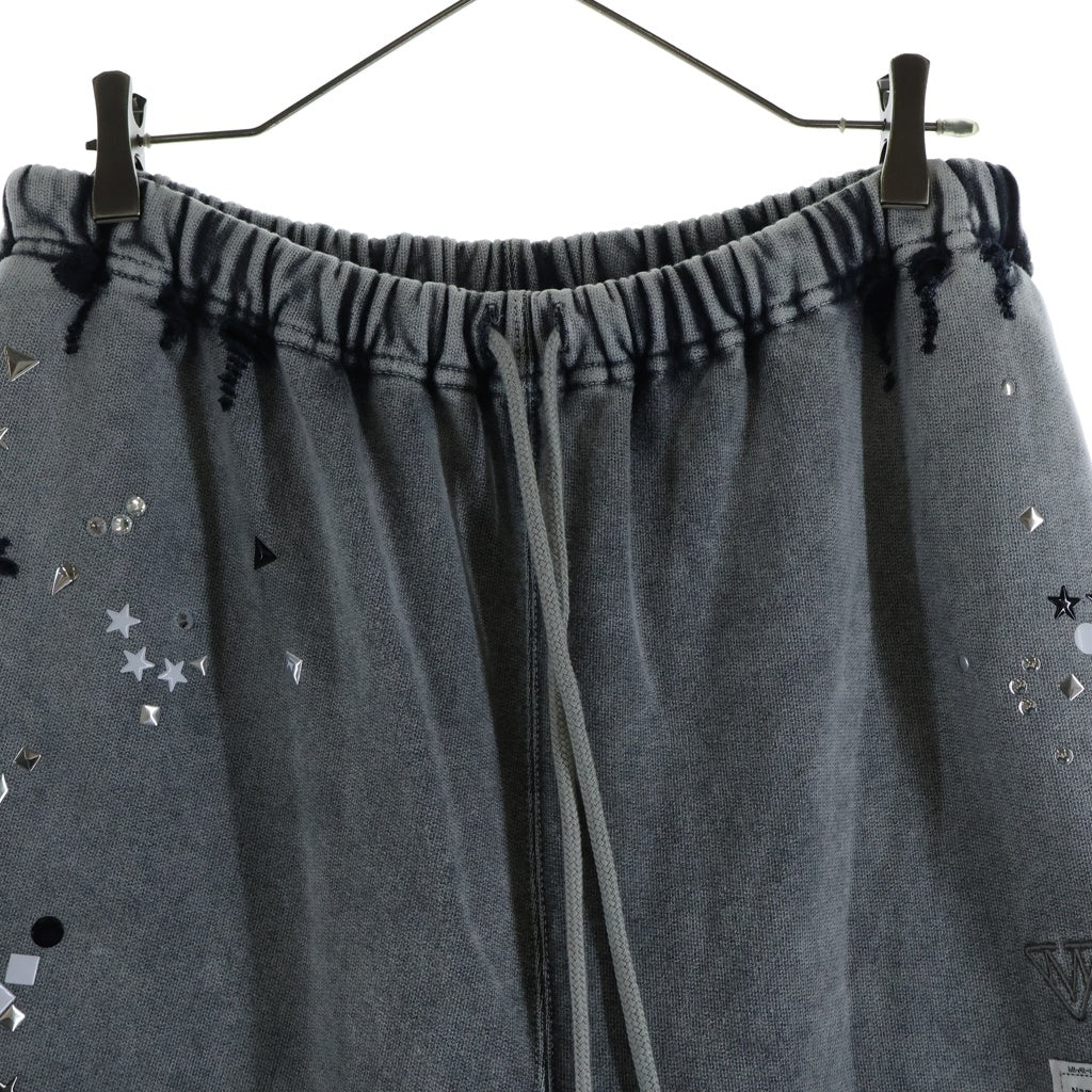 MAISON MIHARAYASUHIRO(メゾンミハラヤスヒロ) 25AW Embellished Bleached Pants エンベリッシュド ブリーチド スウェットパンツ グレー A15PT563