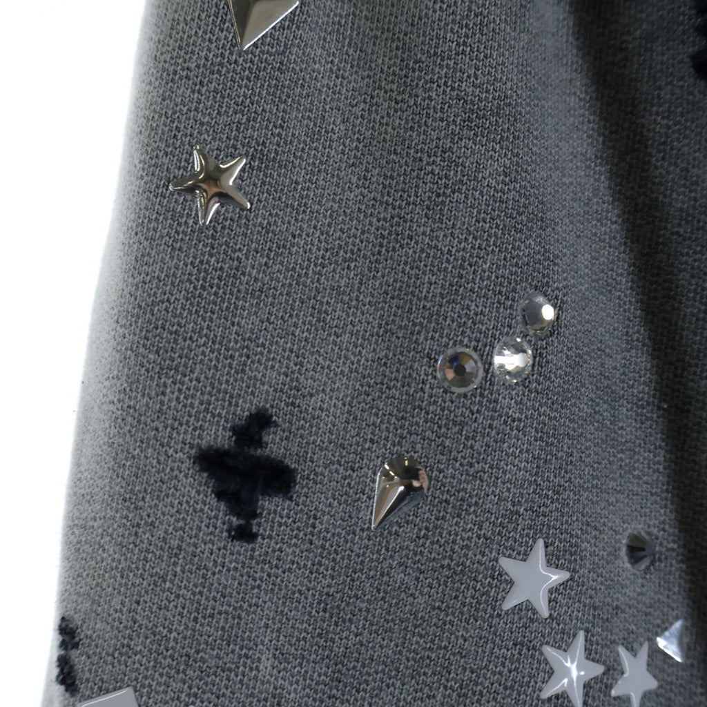 MAISON MIHARAYASUHIRO(メゾンミハラヤスヒロ) 25AW Embellished Bleached Pants エンベリッシュド ブリーチド スウェットパンツ グレー A15PT563