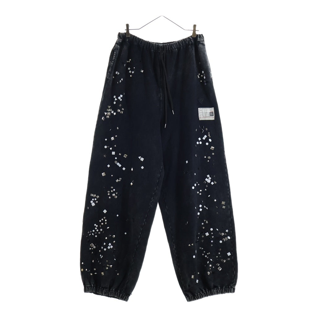 MAISON MIHARAYASUHIRO(メゾンミハラヤスヒロ) 25AW Embellished Bleached Pants エンベリッシュド ブリーチド スウェットパンツ ブラック A15PT563