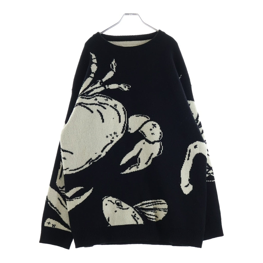 JIL SANDER(ジルサンダー) 星座モチーフ クルーネック セーター ニット ブラック/ホワイト J21GP0069