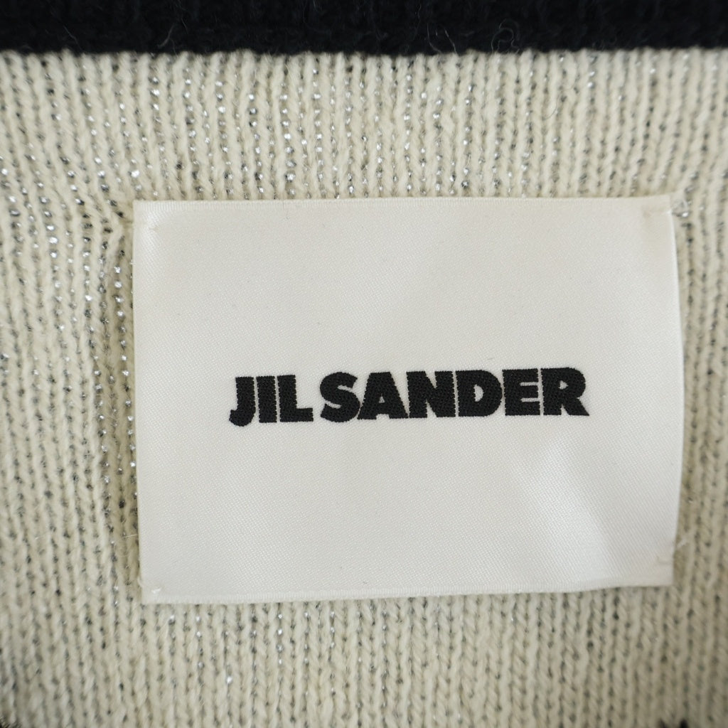 JIL SANDER(ジルサンダー) 星座モチーフ クルーネック セーター ニット ブラック/ホワイト J21GP0069