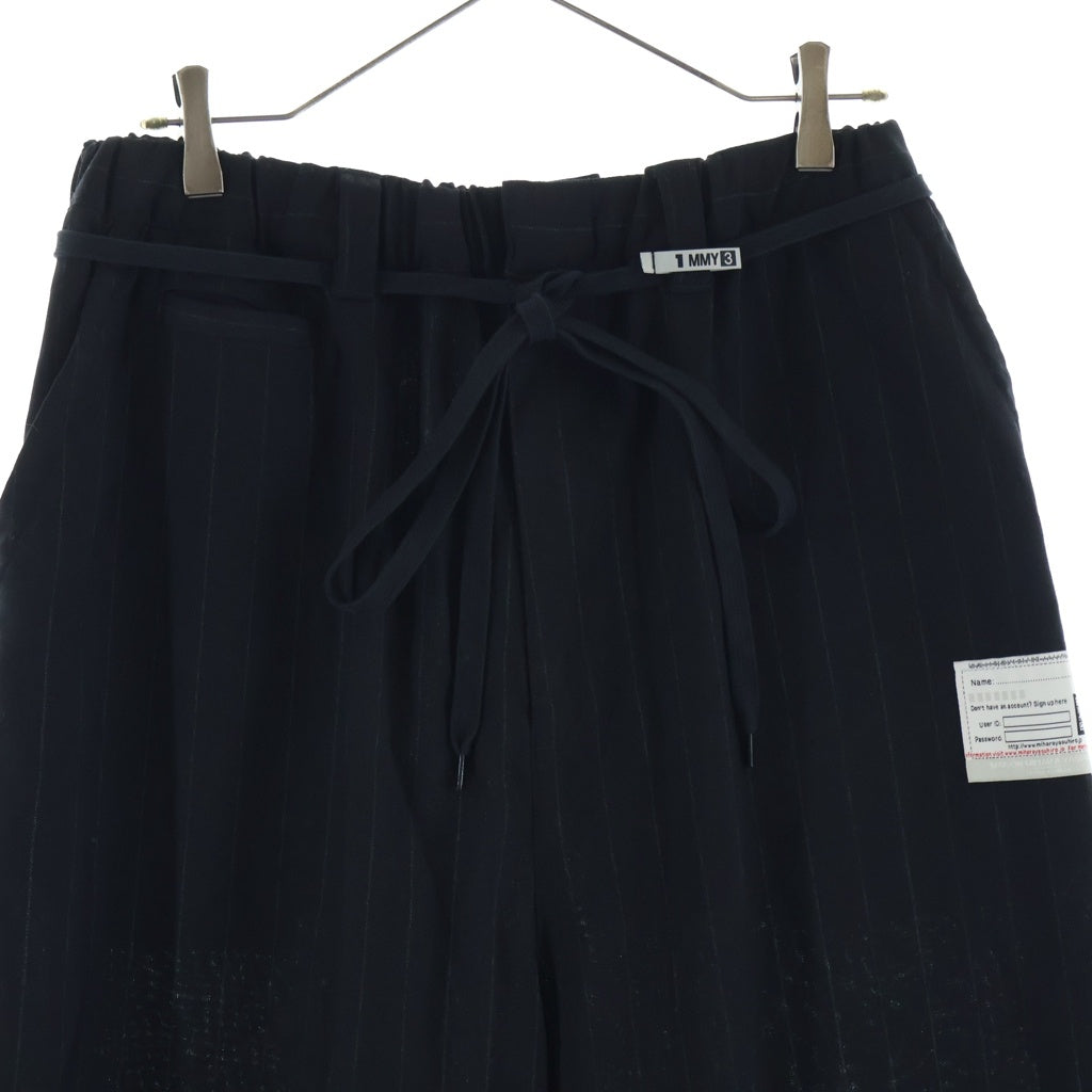 MAISON MIHARAYASUHIRO(メゾンミハラヤスヒロ) Wide Trousers ウールトラウザー パンツ ストライプ ブラック A14PT032