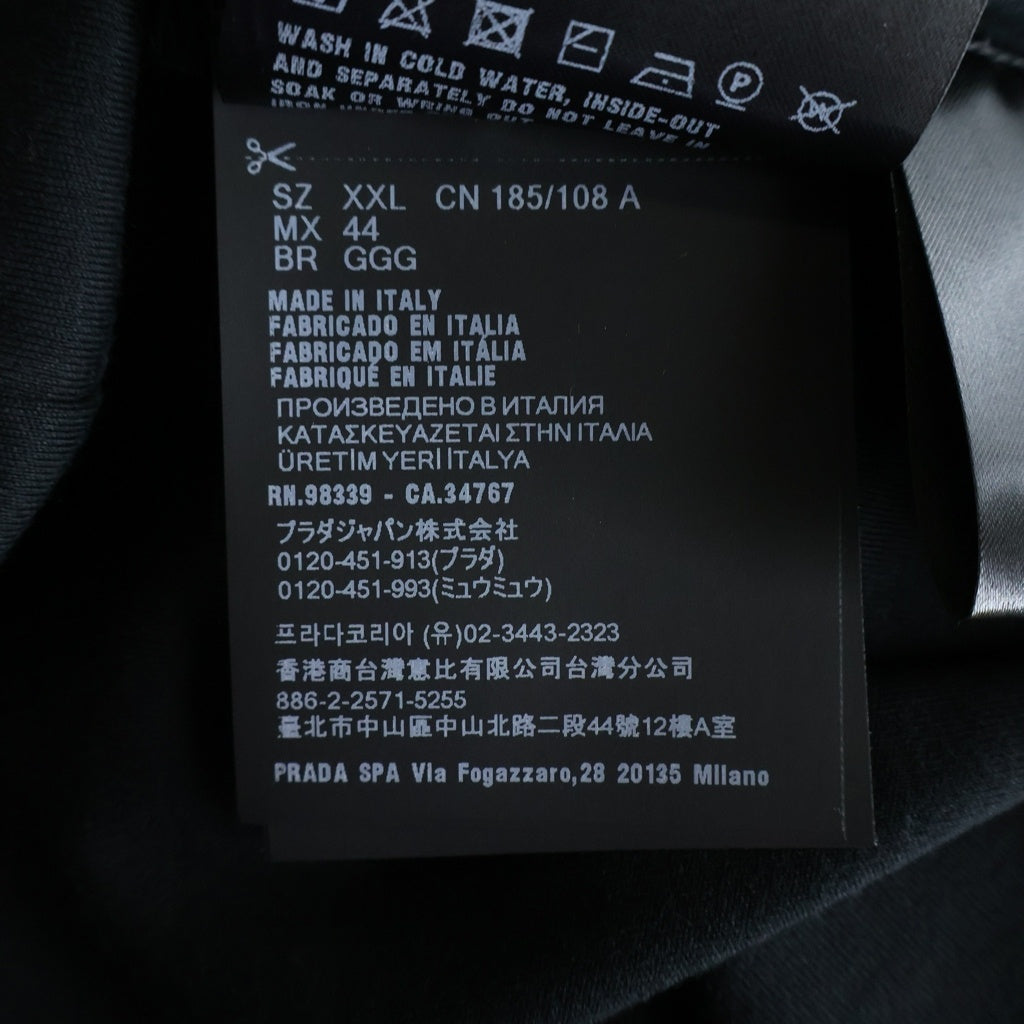 PRADA(プラダ) 23SS トライアングルロゴプレート クルーネック 半袖Tシャツ カットソー ブラック UJN861 S232 240