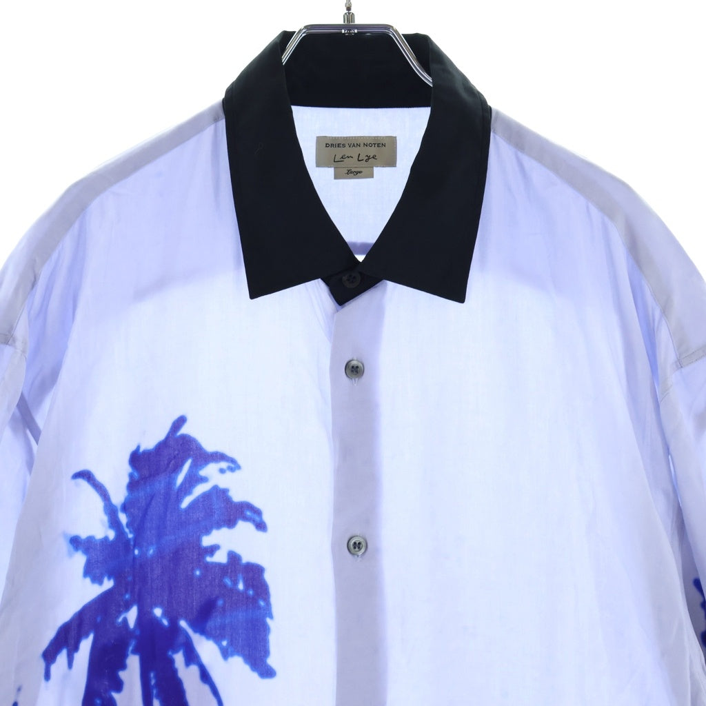 DRIES VAN NOTEN(ドリスヴァンノッテン) 21SS ×LEN LYE レンライ グラフィック レーヨン 半袖シャツ パープル 211-143