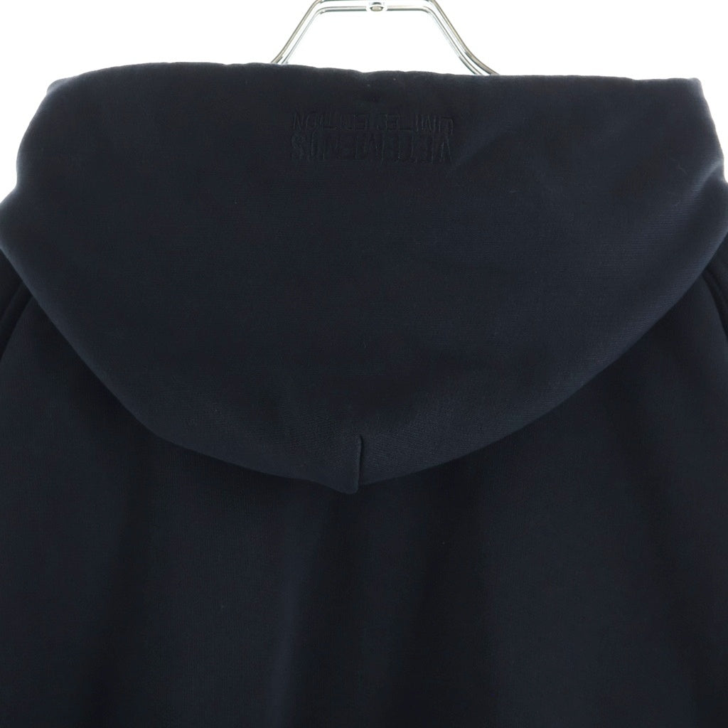 VETEMENTS(ヴェトモン) ロゴ刺繍 オーバーサイズ プルオーバーパーカー フーディー ブラック