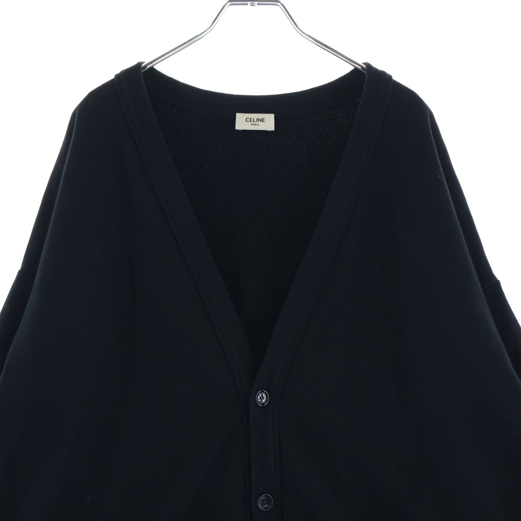 CELINE(セリーヌ) 22SS Oversized Cardigan In Cotton Fleece バックロゴ コットン カーディガン ブラック 2Y672670Q