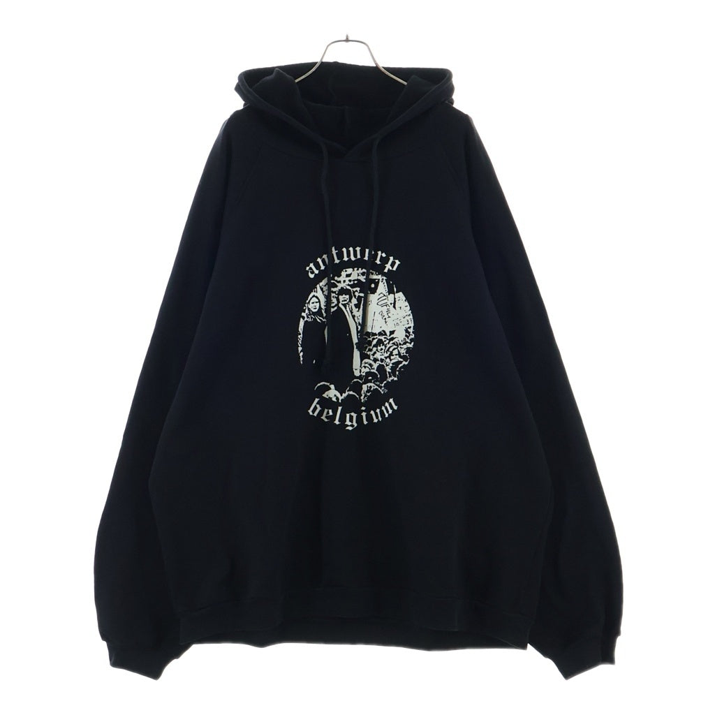RAF SIMONS(ラフシモンズ) 21SS ARCHIVE REDUX HOODIE フロントプリント プルオーバーパーカー ブラック A01-125
