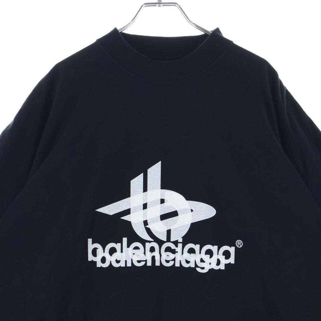 BALENCIAGA(バレンシアガ) 23AW レイヤードスポーツロゴ クルーネック半袖Tシャツカットソー ブラック 739028 TPVF2