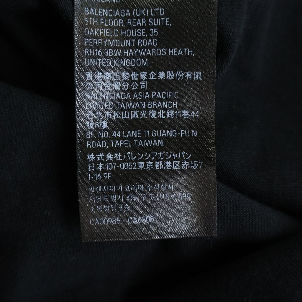 BALENCIAGA(バレンシアガ) 23AW レイヤードスポーツロゴ クルーネック半袖Tシャツカットソー ブラック 739028 TPVF2