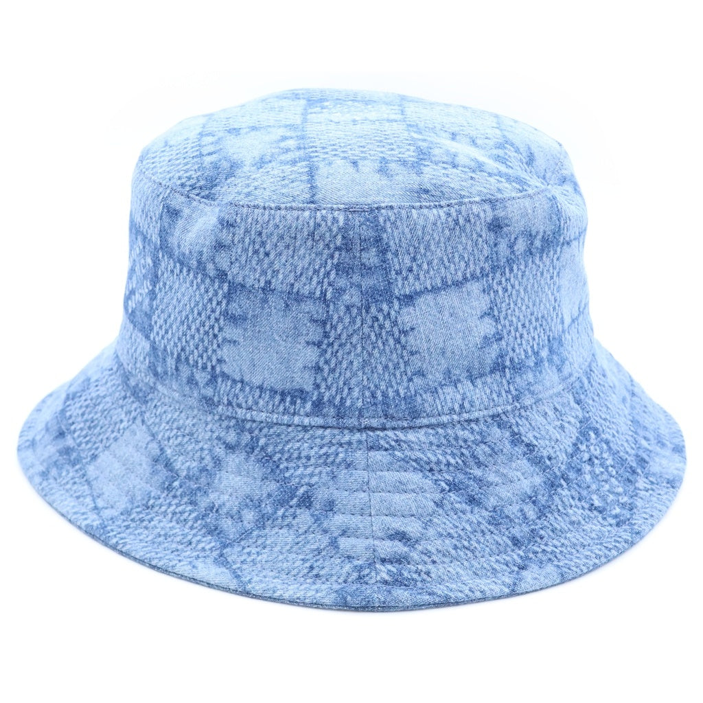 LOUIS VUITTON(ルイヴィトン) 25SS ダミエ リバーシブル ロゴ刺繍 コットン バケットハット インディゴ M5050L
