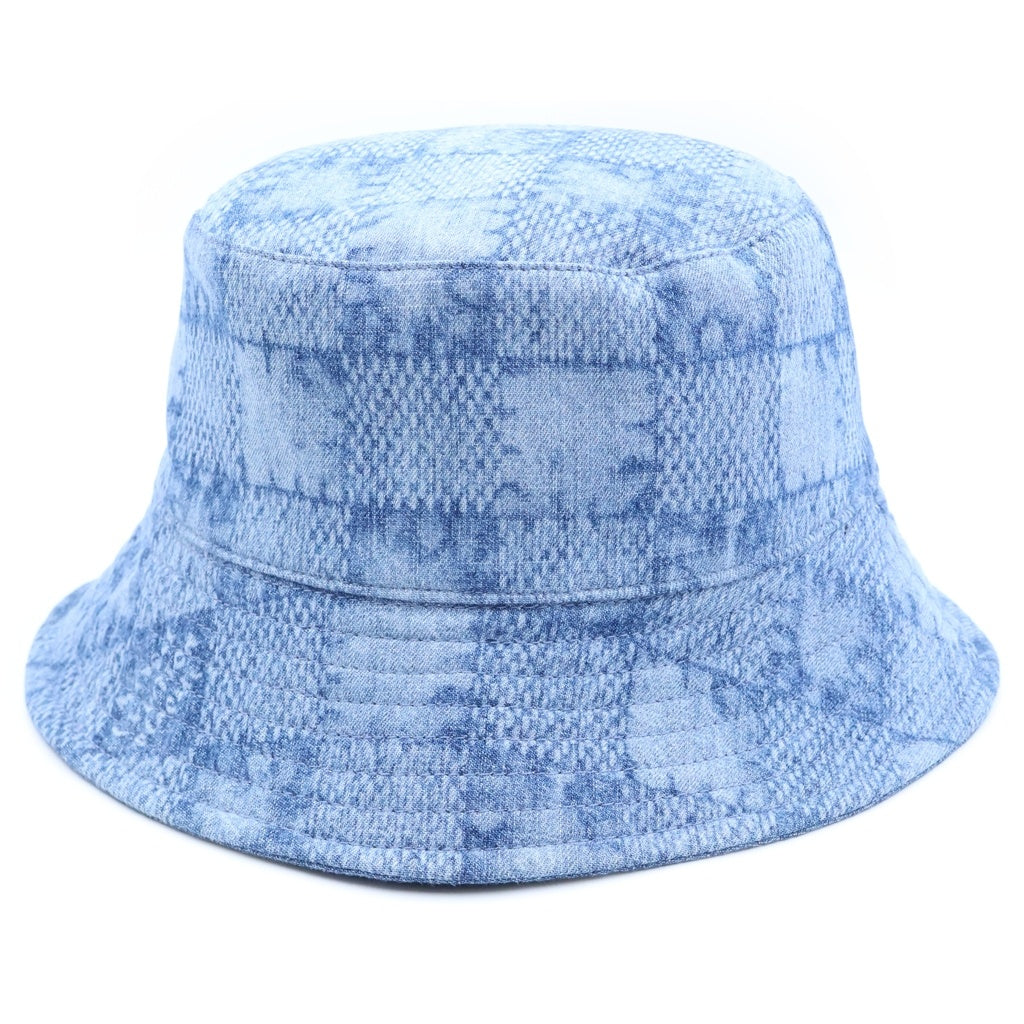 LOUIS VUITTON(ルイヴィトン) 25SS ダミエ リバーシブル ロゴ刺繍 コットン バケットハット インディゴ M5050L