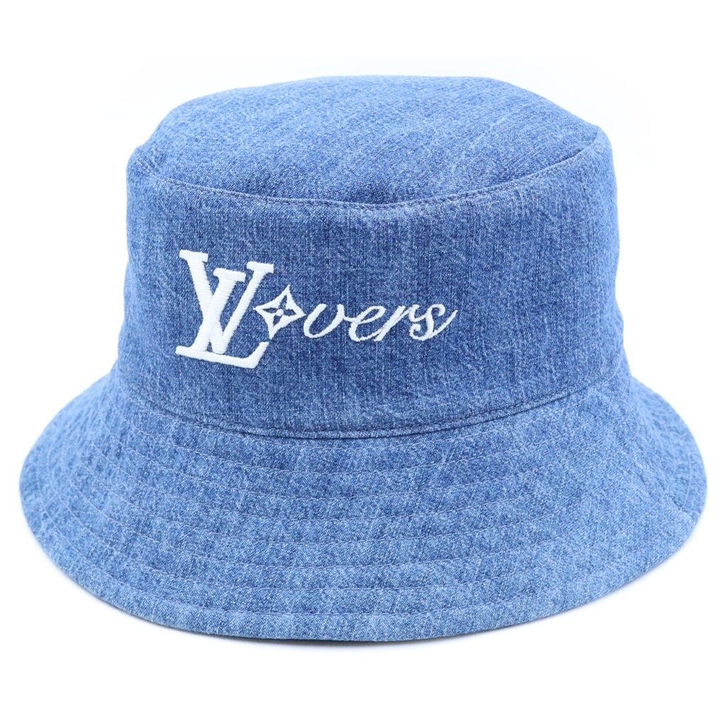 LOUIS VUITTON(ルイヴィトン) 25SS ダミエ リバーシブル ロゴ刺繍 コットン バケットハット インディゴ M5050L